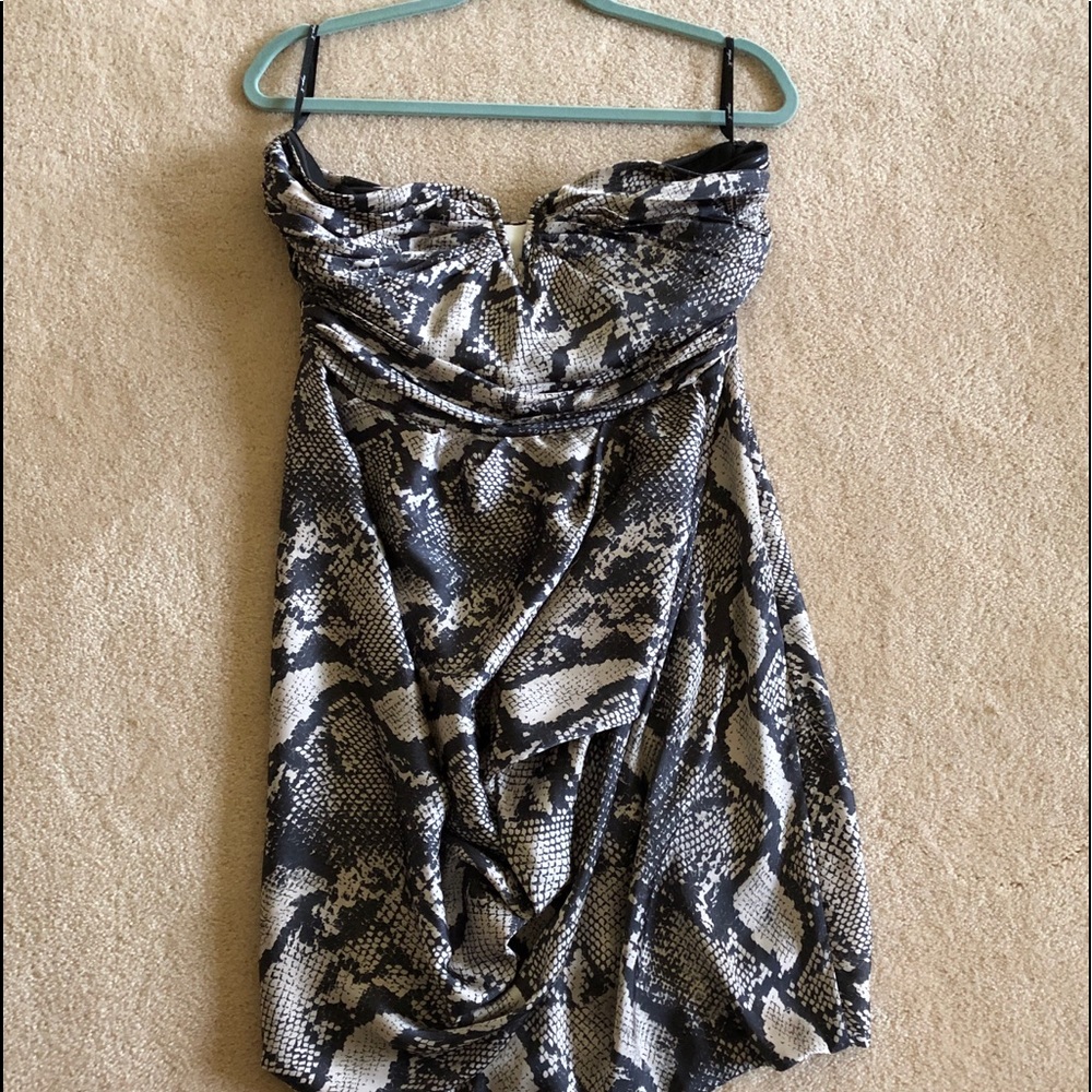 ArynK Strapless Snake print Dress